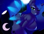  1girl 2018 anthro anthrofied areola ass big_ass big_breasts blue_eyes blue_hair breasts cutie_mark digital_media_(artwork) dock equine friendship_is_magic furry hair high_res horn kloudmutt lipstick long_hair looking_at_viewer makeup mammal my_little_pony nipples one_eye_closed princess_luna unicorn wink 