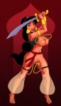  aladdin_(series) areolae big_breasts breasts disney female nipples nude princess_jasmine pussy rivawi solo sword weapon 