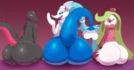  1girl 2017 absurd_res anthro ass big_ass butt_focus digital_media_(artwork) group hair high_res huge_ass humanoid looking_at_viewer looking_back mammal marine miso_souperstar nintendo nude open_mouth pinniped pok&eacute;mon pok&eacute;mon_(species) presenting presenting_hindquarters primarina raised_tail salazzle smile thick_thighs tongue tsareena video_games wide_hips 