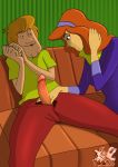  1boy 1girl clothed daphne_blake erect_penis erection hairband male/female red_hair scooby-doo shaggy shaggy_rogers xl-toons 