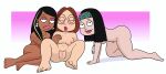  american_dad ass breasts crossover erect_nipples family_guy glasses hayley_smith lesbian_sex meg_griffin roberta_tubbs shaved_pussy spread_legs the_cleveland_show thighs yuri 