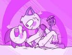  1boy1girl anthro bed cat cat_ears cat_tail domestic_cat embarrassed_female feline female_penetrated furry heart iguana male/female male_penetrating mammal_on_reptilian mantisboi moaning my_singing_monsters no_eyelashes pink_background pink_fur reptile reptile_girl reptilian shrooms swirly_eye upbeat_tales 