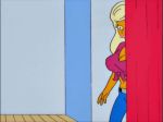  big_breasts breasts cleavage gif grin jeans midriff pose smile the_simpsons tied_shirt titania_(the_simpsons) 
