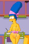  apron ass back back_view cooking gkg kitchen marge_simpson milf mother_and_son nude open_mouth slut_mother standing the_simpsons 