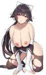  1girl 1girl 1girl azur_lane big_breasts black_hair blush breasts breasts_out_of_clothes brown_eyes clavicle cleavage cleavage_cutout clothing_cutout elbow_gloves fingerless_gloves full_body gloves high_resolution leaning_forward leotard long_hair looking_at_viewer nipples no_bra pantyhose parted_lips ponytail race_queen simple_background siu_(siu0207) takao_(azur_lane) takao_(full_throttle_charmer)_(azur_lane) tied_hair torn_clothes torn_legwear very_high_resolution white_background white_gloves 