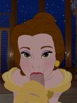  1girl animated beauty_and_the_beast clothed disney dress erection fellatio gif gloves male/female oral penis_in_mouth princess_belle 