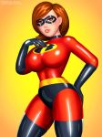 big_breasts boots disney hand_on_hip helen_parr mask the_incredibles thighs 
