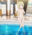  1_girl 1girl :/ adjusting_hair anime areola bare_shoulders blonde blue_eyes blush breasts completely_nude edit eyebrows_visible_through_hair female_only female_solo frenda_seivelun high_resolution innie knees_together_feet_apart looking_at_viewer navel nipples nude nude_filter paipan partially_submerged pool poolside pussy sitting small_breasts soaking_feet thigh_gap thighs third-party_edit to_aru_kagaku_no_railgun to_aru_majutsu_no_index uncensored water wet 