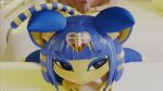  1boy 1girl ahegao animal_crossing ankha_(animal_crossing) big_penis black_eyes blue_hair bouncing_ass bubble_butt cum_all_over cum_on_body doggy_position looking_at_viewer moaning thick_thighs vaginal_penetration 