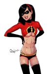 1girl disclaimer domino_mask female_only gloves looking_at_viewer the_incredibles underboob violet_parr