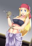  big_breasts blue_eyes breasts cleavage female fullmetal_alchemist haryudanto solo weapon winry_rockbell wrench yellow_hair 