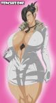 big_breasts breasts cleavage clipboard erect_nipples female nipples solo sprocket tenchizone_(artist) viewtiful_joe