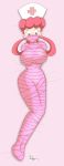  big_breasts bondage breasts daisy-pink71 female joy_(pokemon) nurse_joy pink_hair pokemon solo 