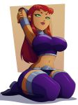  1girl 2018 big_breasts boots breasts dc_comics dcau eyebrows eyelashes female female_only female_solo green_eyes hair high_resolution hips humanoid kneehighs long_hair miniskirt ravenravenraven red_hair sexy sexy_body sexy_breasts skirt solo solo_female solo_focus starfire stockings superhero superheroine teen_titans thick_thighs thighs warner_brothers wide_hips 