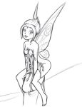 1girl breasts cum cum_on_body cum_on_breasts cum_on_stomach cum_on_thighs disney disney_fairies ejaculation erect_penis erection fairy fairy_job fairy_wings female male male/female monochrome nude periwinkle_(disney_fairies) size_difference uselessboy wings