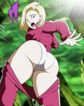 android android_18 ass big_ass big_breasts breasts damon dat_ass dragon_ball dragon_ball_super dragon_ball_z female grimphantom looking_back looking_down male