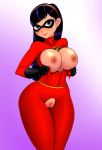  big_breasts gloves mask nipples shaved_pussy the_incredibles thighs violet_parr 