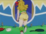  all_fours anime ass bad_launch dragon_ball_z gif jean_shorts launch tent 
