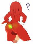  1boy ? anal anal_sex anthro anus ass backsack clothing digital_media_(artwork) dipstick_tail echidna emerald_(gem) fur gem gloves highres improvised_dildo improvised_sex_toy knuckles_the_echidna large_ass looking_away male mammal monotreme multicolored_tail oblivious penetration penis penis_backwards perineum red_fur sega simple_background squish_(artist) testicles unaware video_games white_background yaoi 