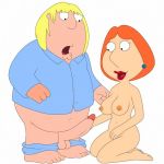  breasts chris_griffin erect_nipples erection family_guy huge_penis incest lois_griffin on_knees thighs 