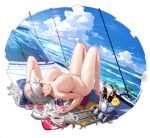  1girl 1girl azur_lane bare_shoulders barefoot big_breasts blue_bow blush bottle bow breasts camera cloud completely_nude day extremely_large_filesize feet flower full_body grey_eyes hair_bow hair_flower hair_ornament high_resolution holding holding_camera ice ice_bucket large_filesize long_hair looking_at_viewer lying manjuu_(azur_lane) mouth_hold nipples nude nude_filter ocean on_back outside palm_tree sky smile soda_bottle sunglasses third-party_edit transparent_background tree turret very_high_resolution very_long_hair vittorio_veneto_(azur_lane) vittorio_veneto_(the_flower_of_la_spezia)_(azur_lane) water white_flower yunsang 