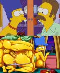  big_ass homer_simpson huge_ass marge_simpson milf ned_flanders ntr the_simpsons yellow_skin 
