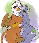  &lt;3 2018 2girls anthro anthro_on_anthro anthrofied areola arnachy avian beak big_breasts blush breast_size_difference breast_squish breasts breasts_frottage brown_eyes brown_feathers cutie_mark duo earth_pony equine eyebrows eyelashes feathered_wings feathers female/female friendship_is_magic frown fur furry gilda green_eyes grey_hair gryphon hair high_res horse interspecies limestone_pie looking_at_viewer mammal my_little_pony navel nipples nude one_eye_closed pony portrait short_hair simple_background standing sweat talons thick_thighs three-quarter_portrait watermark wings 