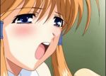  1girl 3spurts ane_to_boin animated animated_gif blue_eyes blush cum cum_in_mouth cumshot ejaculation facial gif hanamaru_mikan handjob hentai lowres open_mouth orange_hair penis solo_focus tongue uncensored 
