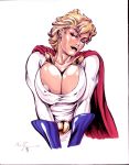  big_breasts breasts dc dc_comics lipstick mc_wyman nipples power_girl 