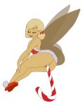  1girl alternate_costume alternate_hairstyle ass big_ass big_breasts blonde_hair breasts candy_cane candy_cane_dildo christmas closed_eyes disney disney_fairies fairy fairy_wings female female_only inusen no_panties peter_pan pussy pussy_juice solo solo_female tinker_bell transparent_background vaginal vaginal_insertion vaginal_object_insertion wings 
