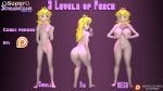  areolae ass big_ass big_breasts breasts female looking_at_viewer looking_back nipples nude princess_peach pussy solo super_mario_bros. superstreamteam 
