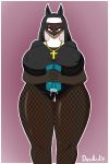  1girl 1girl anthro ass big_ass big_breasts breasts canine clothed clothing cross dog doodle_dip furry huge_breasts jewelry laverne_(sssonic2) makeup mammal necklace nipple_bulge nun penetrable_sex_toy religion sex_toy simple_background smile thick_thighs voluptuous wide_hips yellow_eyes 