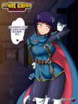  1girl alternate_costume breasts cosplay fire_emblem impossible_clothes jirou_kyouka lucina_(fire_emblem) medium_breasts my_hero_academia purple_hair short_hair 