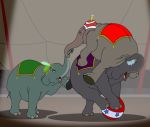  catty circus climbing dumbo elephant matriarch prissy pyramid_(artist) sitting_on_face smothering_ass trunk 