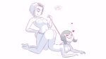 2_girls areola bouncing_ass bouncing_breasts breasts collar crossover dat_ass dc_comics doggy_position female_only from_behind gif hotel_transylvania latenightsexycomics leash loop mavis_dracula nipples raven_(dc) sex strap-on teen_titans yuri