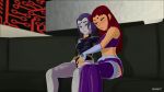 2_girls 3d animated animated* blush breasts cleavage couch dc dc_comics female female/female female_only fingering fingering_through_clothes no_sound pussy raven_(dc) skuddbutt starfire teen_titans webm young_adult yuri