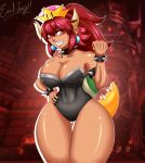  big_breasts bowser bowsette breasts cleavage emil-inze emil-inze_(artist) female solo super_mario_bros. 