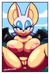  1girl anthro breasts dreamcastzx1 female female_only huge_breasts nude pussy rouge_the_bat sega sonic_(series) 