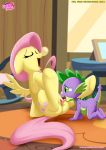  1boy 1girl bbmbbf cutie_mark dragon equestria_untamed female_pegasus fluttershy fluttershy_(mlp) friendship_is_magic interspecies male/female male_dragon my_little_pony nude oral palcomix pegasus pony pussy pussylicking spike spike_(mlp) tail wings 