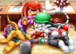  archie_comics bbmbbf blush feet fellatio full_body jian_the_tiger knuckles_the_echidna licking_balls mina_mongoose mobius_unleashed oral palcomix panties pietro&#039;s_secret_club pussy sega sonic_(series) sonic_the_hedgehog_(series) threesome 