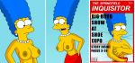  big_breasts marge_simpson nipples red_dress the_simpsons topless 