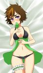  1girl bra condom condom_in_mouth female harry_potter hogwarts_mystery looking_at_viewer merula_snyde mostly_nude panties ring wedding_ring 
