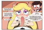 1boy 1girl blonde_hair blue_eyes brown_eyes brown_hair canon_couple comic disney fellatio horns marco_diaz oral penis penis_in_mouth pov prs3245 russian russian_text school_session_(comic) star_butterfly star_vs_the_forces_of_evil sucking vicky76