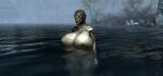  admiring argonian argonna fixed huge_breasts hyper_breasts nude nude_female skyrim the_elder_scrolls 