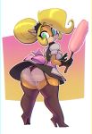  1girl alternate_costume coco_bandicoot cosplay crash_bandicoot_(series) furry impossible_clothes maid_outfit maid_uniform panties revealing_clothes underwear 