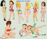 american_dad ass bra breasts crossover family_guy francine_smith glasses glenn_quagmire hayley_smith king_of_the_hill lois_griffin meg_griffin minidress nipples normal9648 panties peggy_hill pussy thighs thong