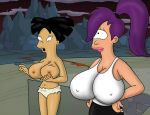  amy_wong breast_expansion crop_top futurama huge_breasts nipples panties topless turanga_leela 