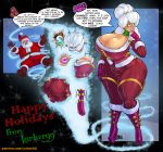ass big_ass big_breasts breasts cameltoe christmas cleavage comic female genderswap happy_holidays lurkergg male mrs._claus santa_claus speech_bubble text