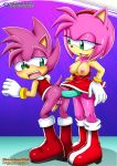  1girl amy_rose anal anal_insertion bbmbbf clone clones doggy_position dual_persona mobius_unleashed palcomix pegging penis pietro&#039;s_secret_club rule_63 sega selfcest sex_toy sonic_(series) sonic_the_hedgehog strap-on 