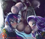  1boy 2_girls 2girls blush clothed erection female_human/male_feral friendship_is_magic horse horsecock humanized licking_balls licking_testicles male_horse my_little_pony outdoor penis starlight_glimmer starlight_glimmer_(mlp) testicles twilight_sparkle twilight_sparkle_(mlp) winter 